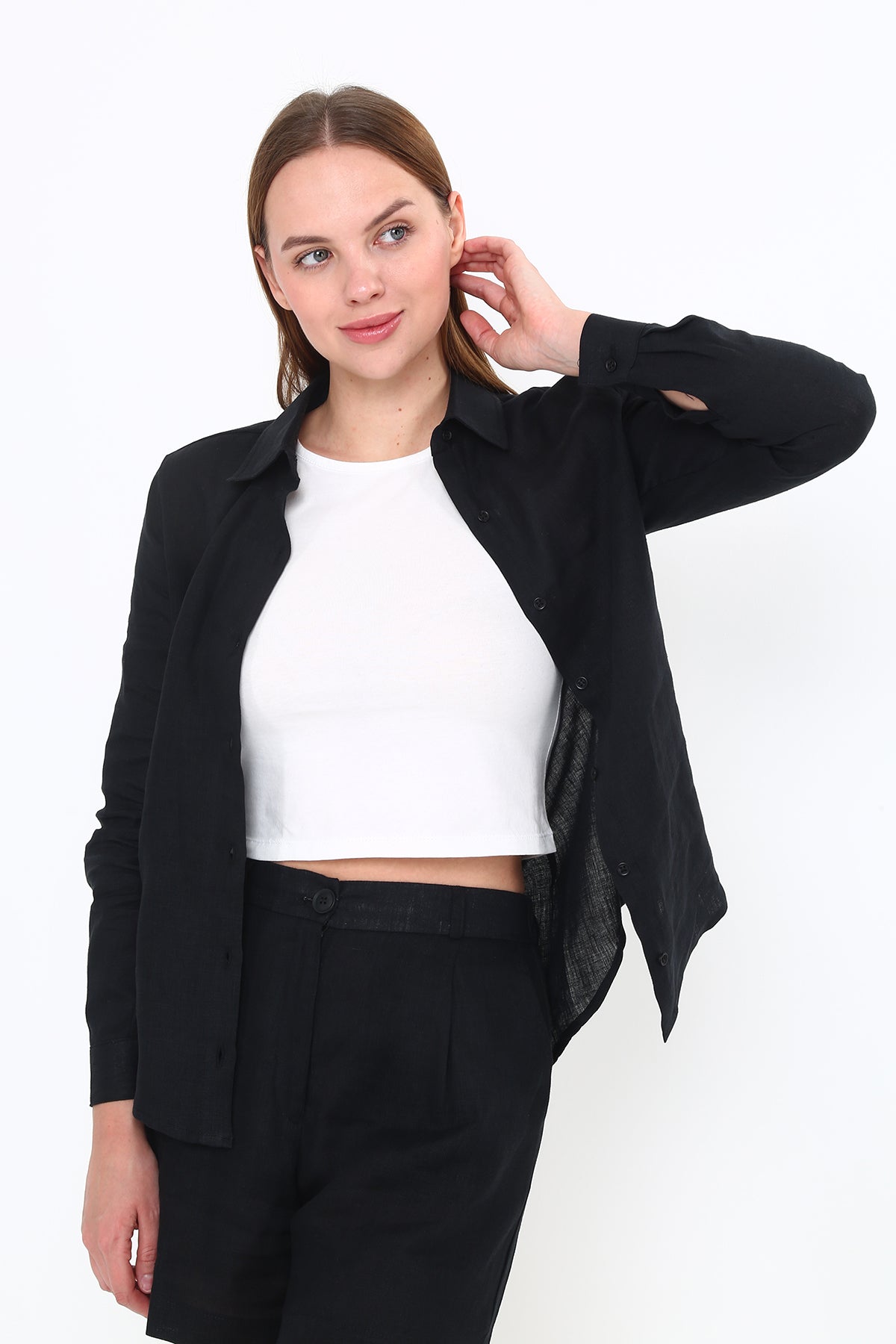 Keten Slim Fit Gömlek